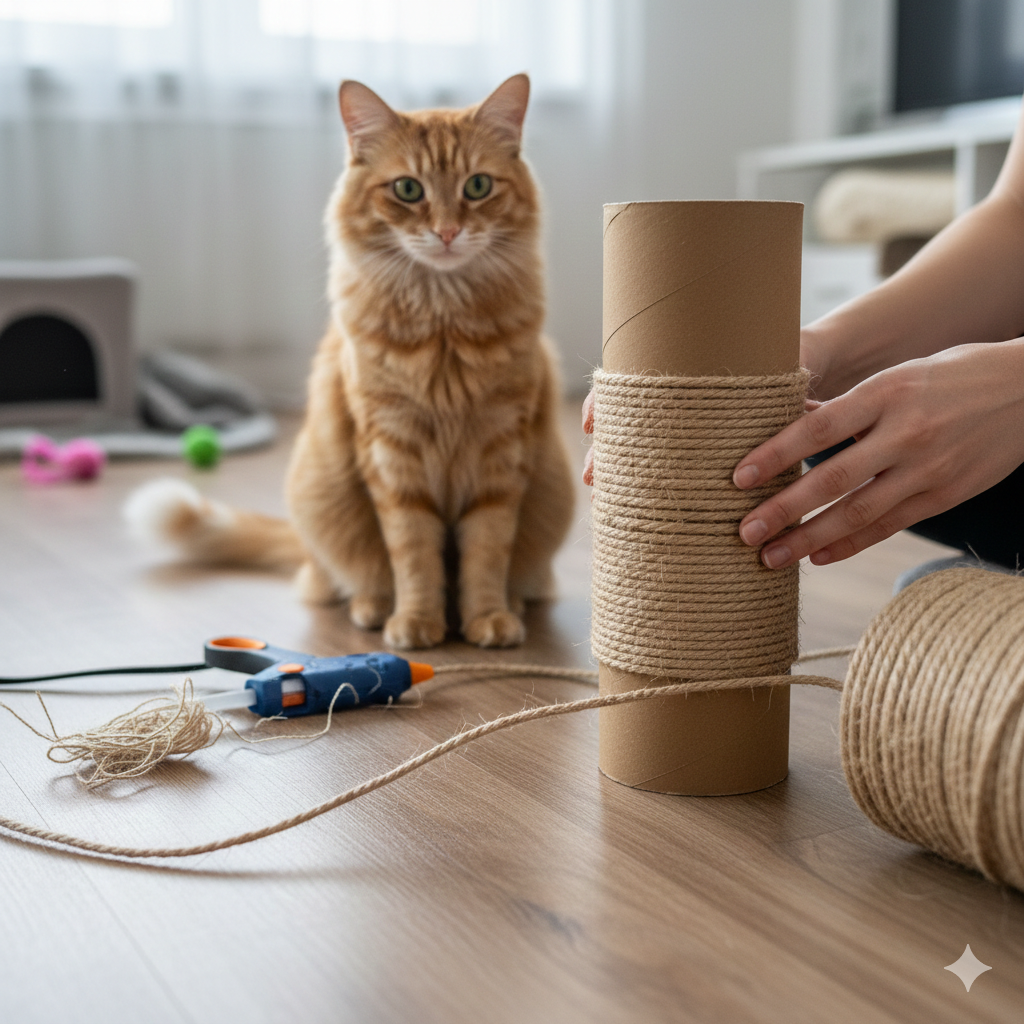 Jak zrobić drapak dla kota z liny sizalowej?